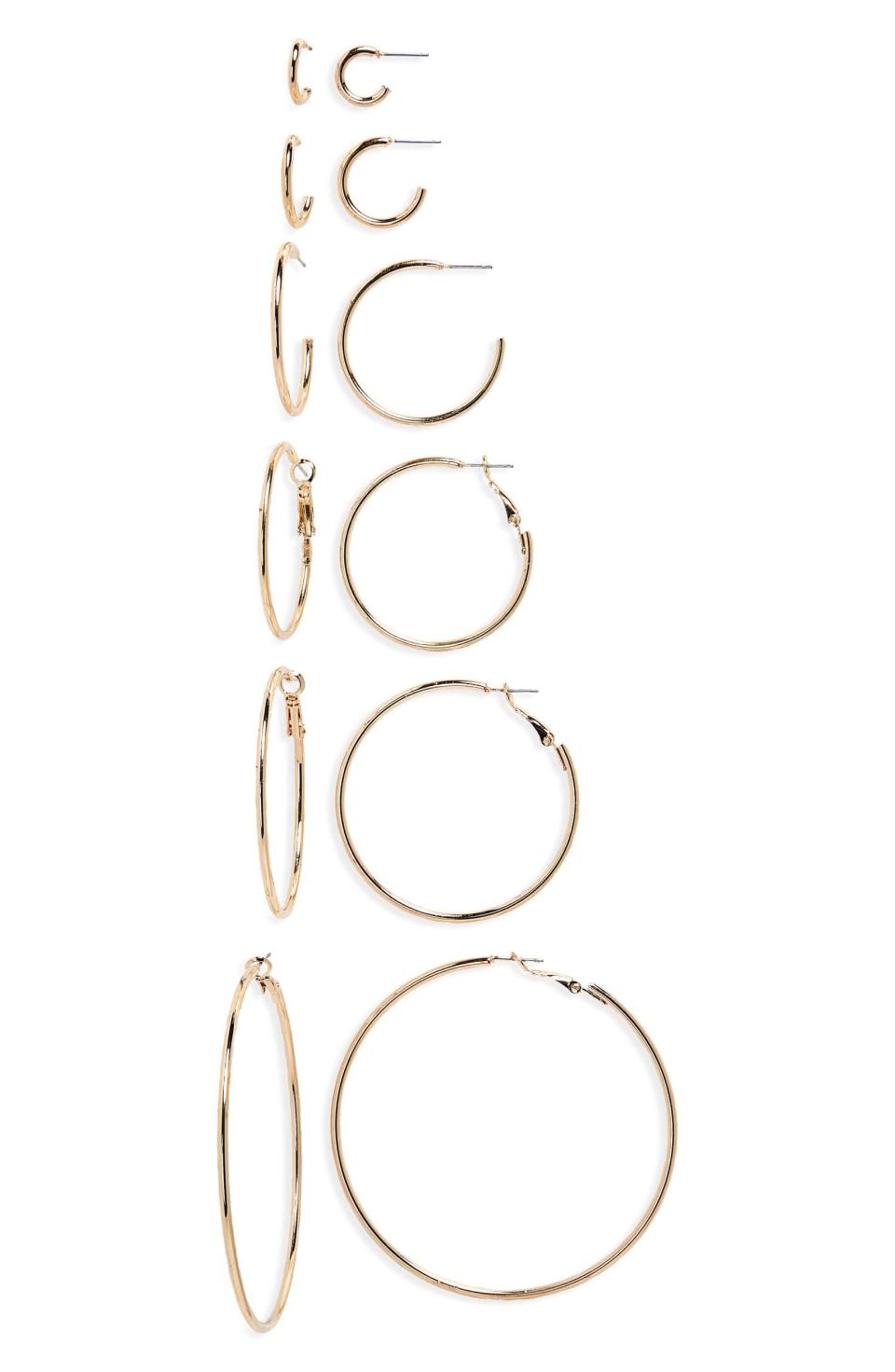 6-Pack Hoop Earrings
