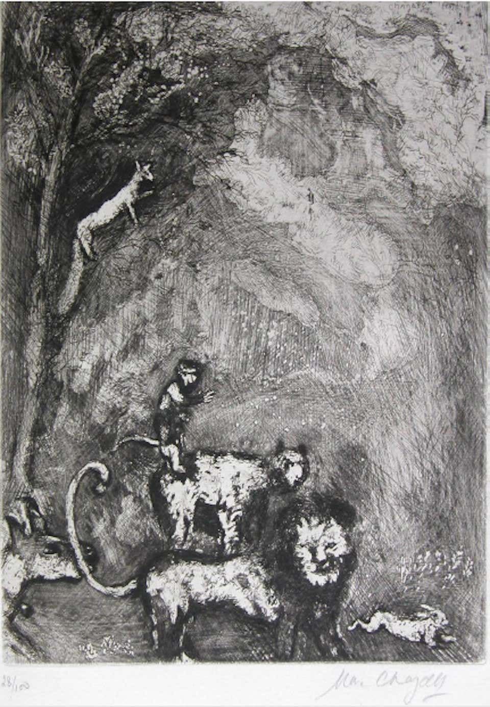 4) Le Lion s'en Allant en Guerre - Original Etching by Marc Chagall - 1927-30