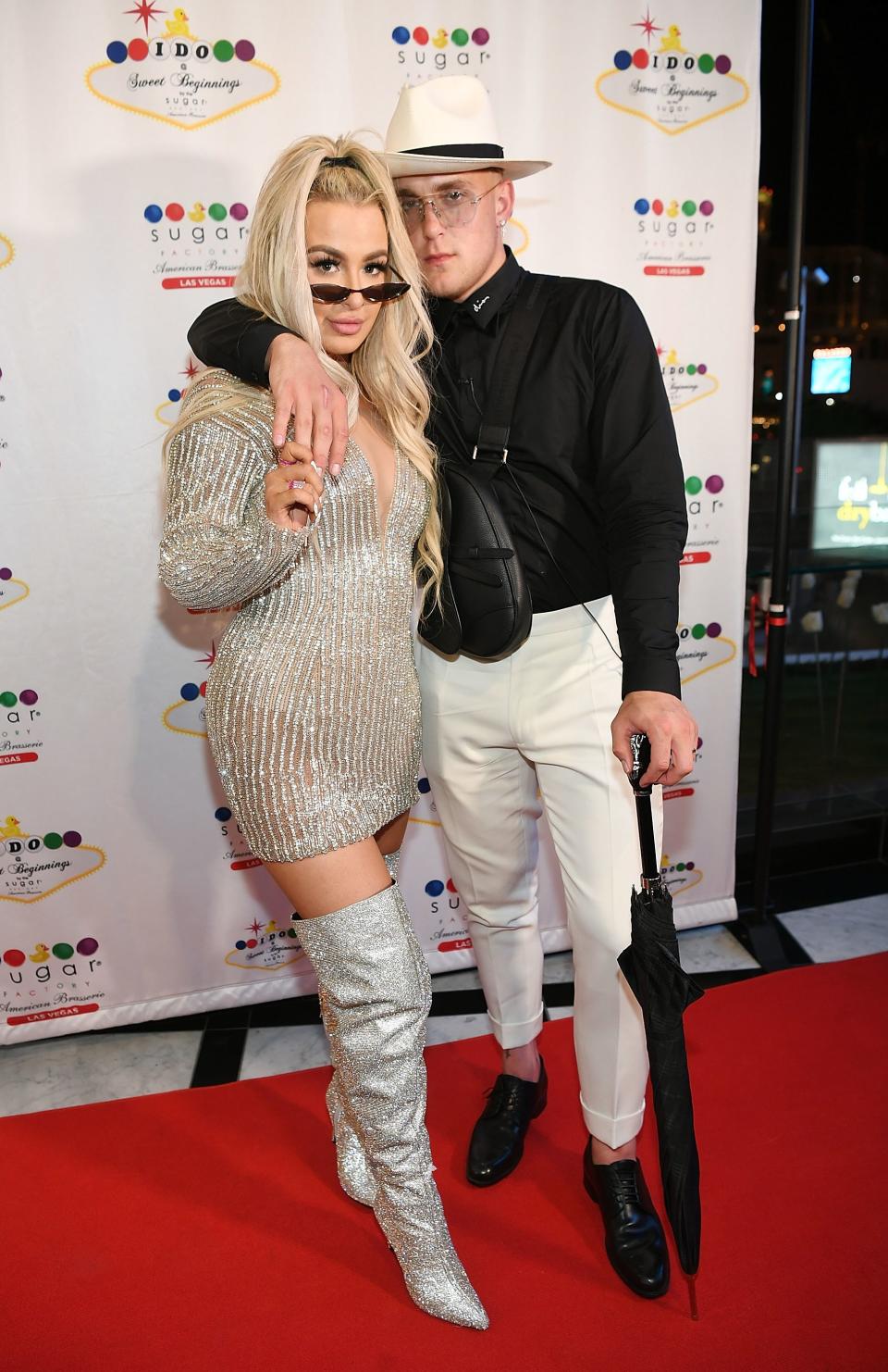 <h1 class="title">Jake Paul And Tana Mongeau Celebrate Wedding Reception At Sweet Beginnings At Sugar Factory In Las Vegas</h1> <cite class="credit">Photo: Getty Images</cite>