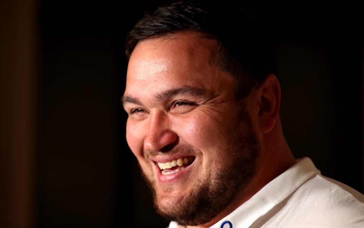 England captain Jamie George speaking before the first Test in New Zealand