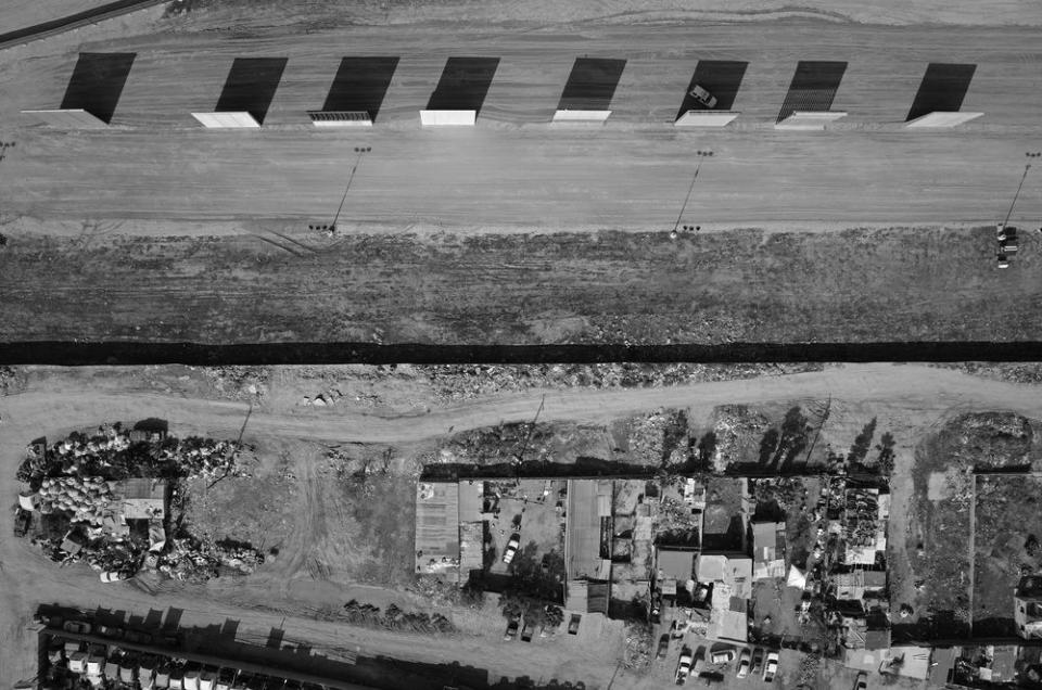 Eight prototypes of 30-foot-tall wall segments, requested by President Donald Trump, are seen along the U.S.-Mexico border in San Diego, California and Tijuana, Baja California.