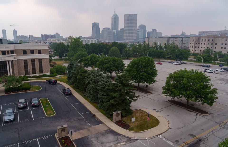 A view of Indianapolis from the Gateway Parking Garage on Tuesday, June 27, 2023, on the IUPUI campus. The garage sits on the corner of North Blackford and West Michigan Streets, an area that is expected to see more development in coming years. 