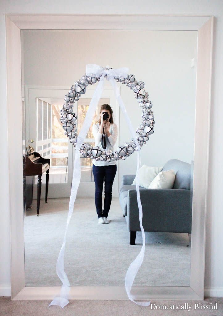 diy silver bell wreath