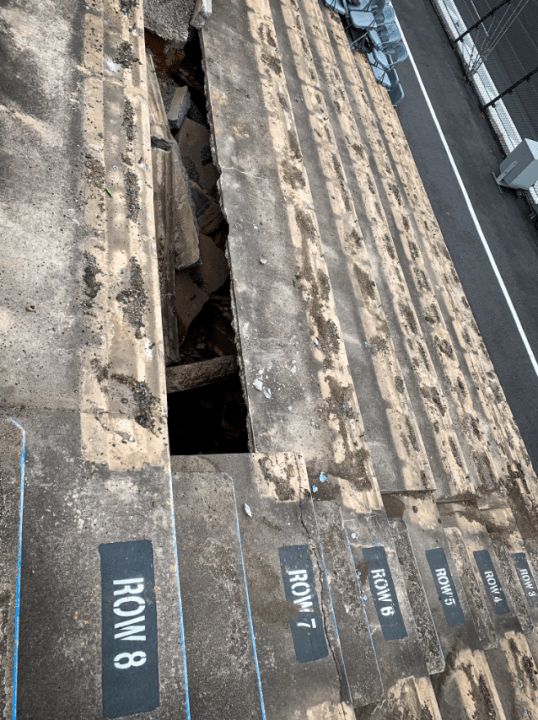 Possible 'moonshine cave' discovered under North Wilkesboro Speedway stands, Speedway Motorsports officials say (credit: North Wilkesboro Speedway)