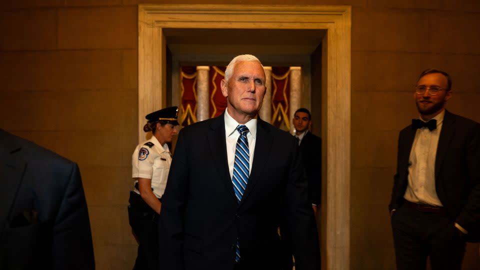 Former Vice President Mike Pence at the US Capitol on May 16, 2024. - Kent Nishimura/Getty Images