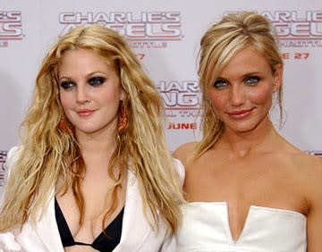 Drew Barrymore and Cameron Diaz at the LA premiere of Columbia's Charlie's Angels: Full Throttle