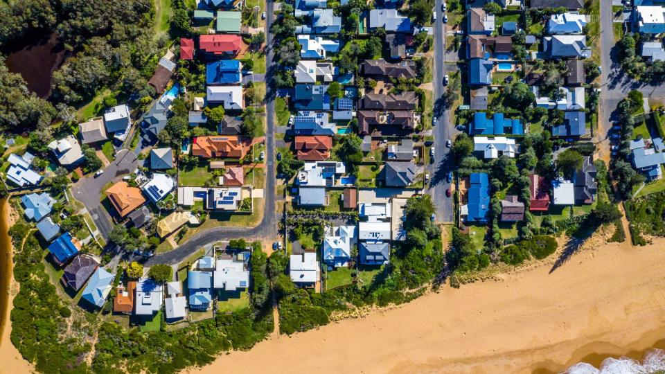 Houses on coast