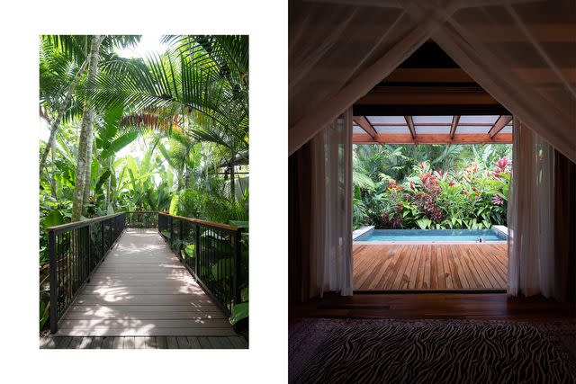 <p>Ozzie Hoppe</p> From left: Shady pathways wind through the Nayara grounds; each villa at Nayara Springs has its own thermal hot tub.