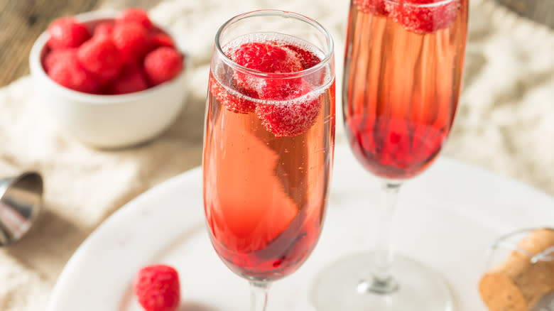 Kir imperial cocktails