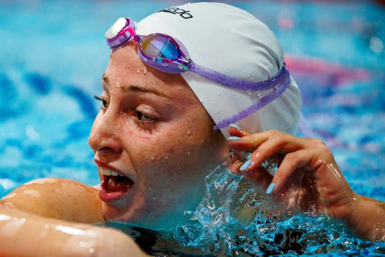 Mollie O'Callaghan upstaged Olympic champion Ariarne Titmus to win the Australian 200m freestyle title (Patrick HAMILTON)