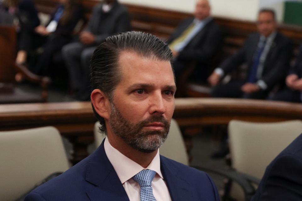 Donald Trump Jr in court on 2 November 2023 at the Trump Organization fraud trial (REUTERS)