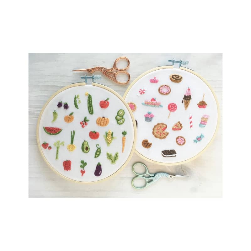 PDF Download Tiny Sweets and Veggies Hand Embroidery 2 Pattern Set