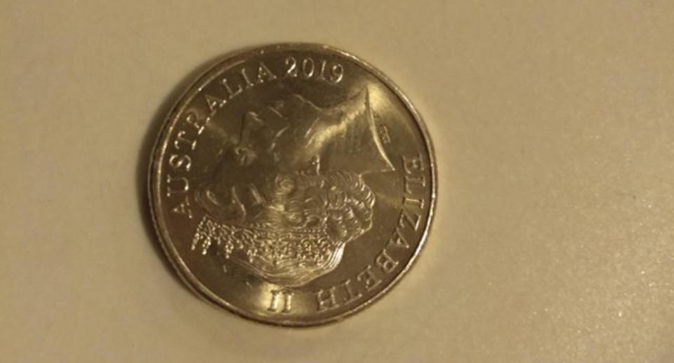 The one dollar gold coin had a 2019 date on the back, resulting in discussions of time travel online.