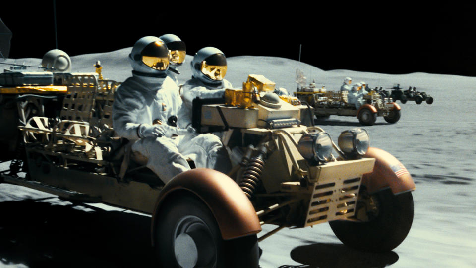 The moon has become a lawless space outpost in James Gray's 'Ad Astra'. (Credit: 20th Century Fox)