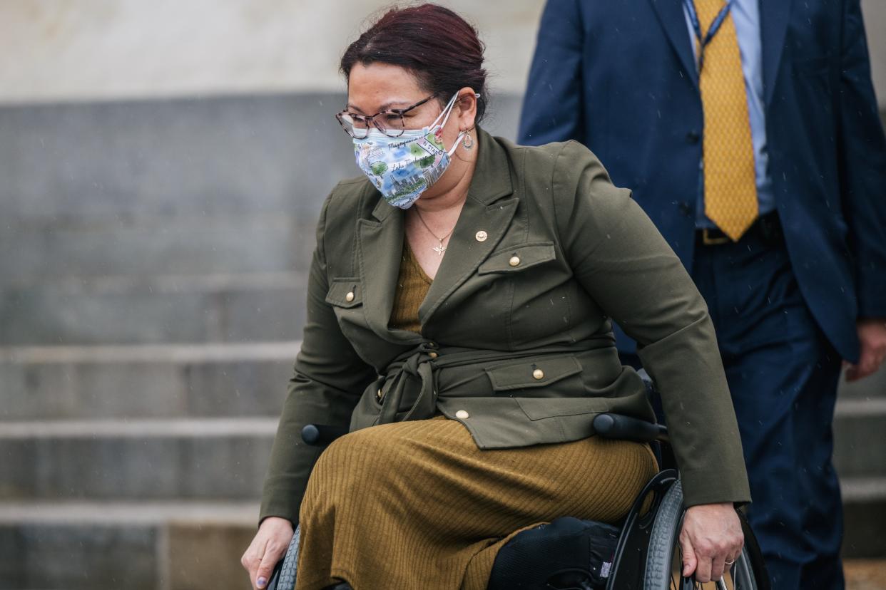 <p>Illinois Sen Tammy Duckworth at the US Capitol.</p> (Getty Images)