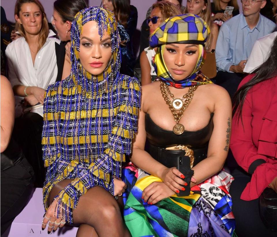 Nicki Minaj and Rita Ora at the Versace show