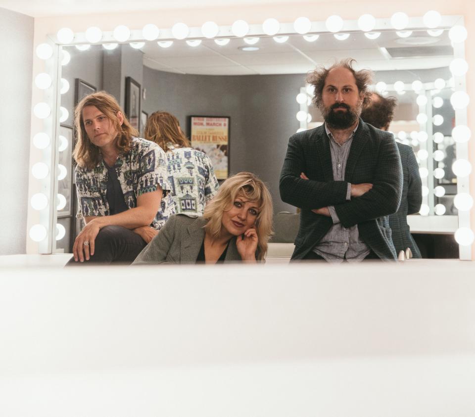 "I'm sort of amazed that there hasn't been more arm-wrestling," Anais Mitchell said of her work in Bonny Light Horseman with Eric D. Johnson (left) and Josh Kaufman (right). "The music has pointed the way for us."