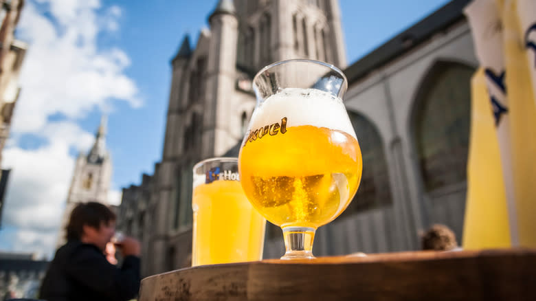 Duvel Belgian beer in a glass