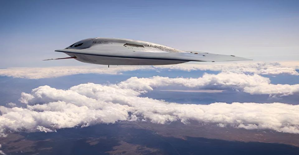 The B-21 Raider in flight