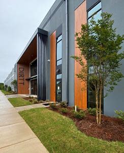 The main entrance of DIRTT’s new manufacturing plant in Rock Hill, South Carolina.