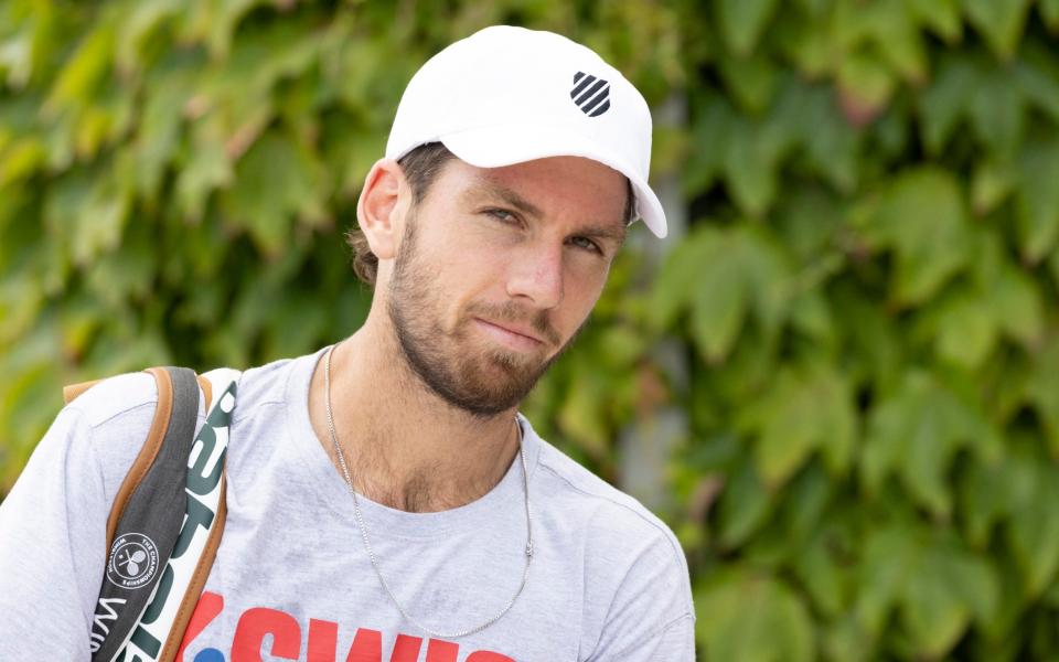 Cameron Norrie arrives for practice at Wimbledon today before Friday's Semi Final battle against Novak Djokovic . Wimbledon Tennis Championships Wimbledon - Cameron Norrie can push Novak Djokovic all the way, says Andy Murray - HEATHCLIFF O'MALLEY