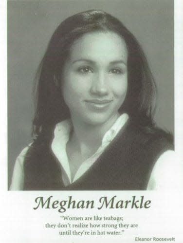 Meghan Markle, pictured at High School, grew up in LA