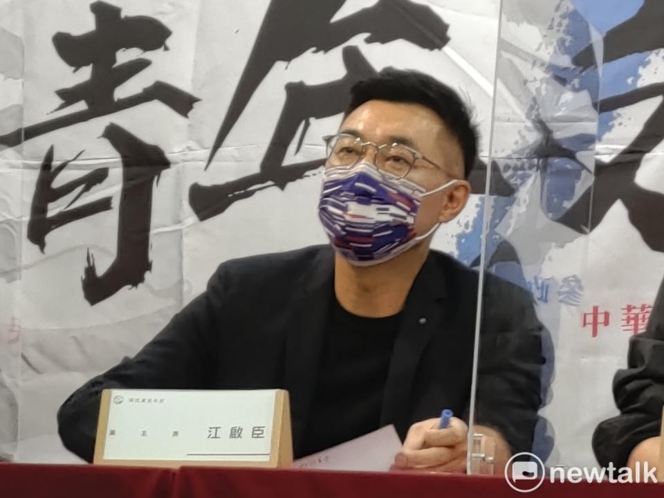 國民黨主席江啟臣回應朱立倫批評。   圖：黃建豪/攝