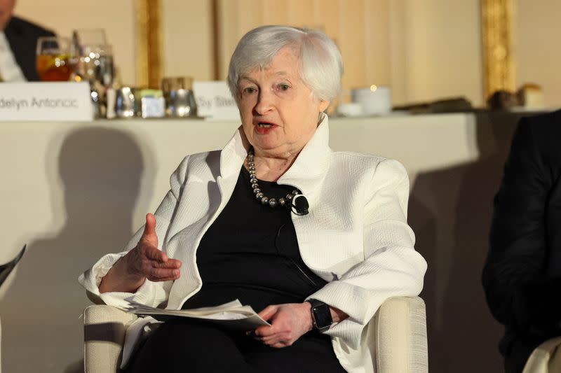 U.S. Treasury Secretary Janet Yellen speaks to the Economic Club of New York in New York
