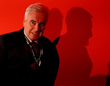 Britain's Labour Party shadow Chancellor of the Exchequer, John McDonnell speaks during a fringe meeting during his party's annual conference, in Liverpool, Britain, September 23, 2018. REUTERS/Phil Noble