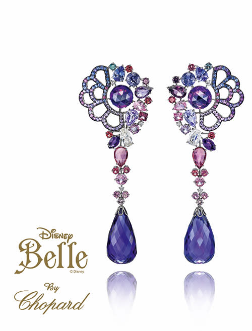 <b>Belle </b><br><br>The pear, square and round-shaped rubellites continue in the set of earrings designed by Caroline Scheufele. <br>