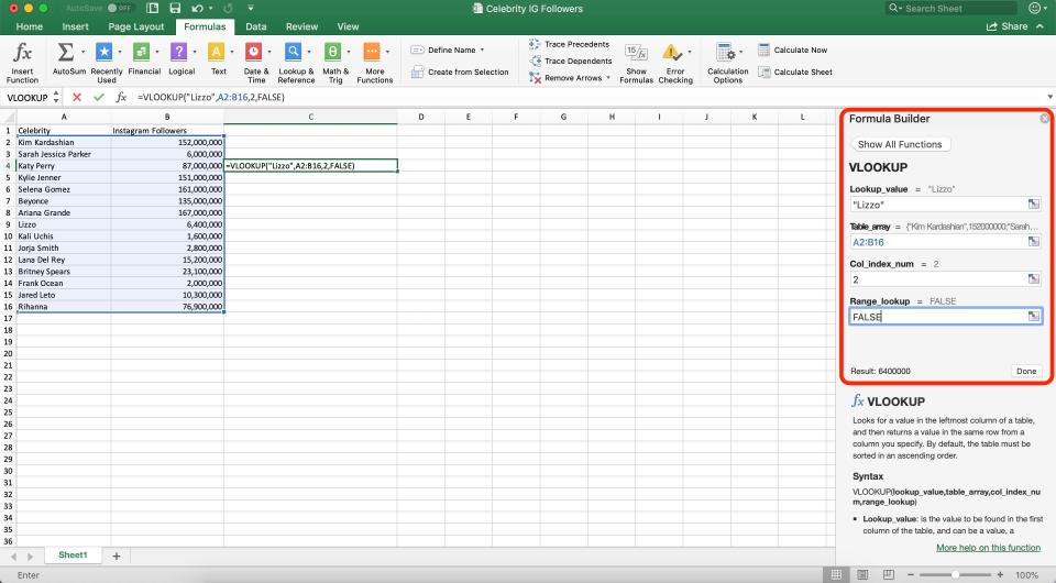 How to do vlookup in Excel