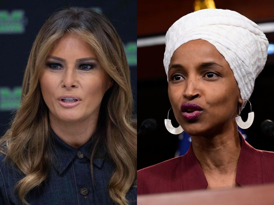 Melania Trump has been criticised for remaining silent over a series of racist tweets her husband directed towards four Democratic congresswomen of colour suggesting they should “go back” to where they came from.CNN pundits have pointed out that the first lady has been a US citizen for a shorter amount of the time than all four of the congresswomen targeted in the US president’s racist tirade.Three of the four Democratic congresswomen of colour known as “the squad”– Alexandria Ocasio-Cortez, Rashida Tlaib and Ayanna Pressley – were born and raised in the US.The fourth, Ilhan Omar, was born in Somalia and moved to the country as a child. She became a US citizen at the age of 17 in 2000.While Ms Trump was born in Slovenia and became a US citizen in 2006, a year after she married the US president.Jake Tapper, a CNN journalist, highlighted the comparison between Ms Omar and the first lady in a news report on Monday. He said that Ms Omar has “been a US citizen since she was a teenager, longer than the first lady”.However, Ms Trump has not yet commented on her husband’s racist tweets.Stephanie Grisham, the first lady's spokeswoman, tweeted on Monday: “So typical to watch the mainstream media and Dems attack @realDonaldTrump for speaking directly to the American people.“His message is simple: the USA is the greatest nation on Earth, but if people aren't happy here they don't have to stay.”Mr Trump has also been accused of hypocrisy after suggesting the four Democratic congresswomen “should go back and help fix the totally broken and crime infested places from which they came”.Speaking on CNN on Monday about Mr Trump racist tweets, political commentator Ana Navarro, said: “Melania Trump was born where – Slovenia?“How about her parents who are here through family immigration?“I’m sick of that guy’s hypocrisy, pitting people against each other."It is no coincidence that the congresspeople he is picking on are all women of colour.”The first lady previously spoke out against her husband when she condemned his zero-tolerance immigration policy that led to the separation of immigrant families at the US border.Ms Trump said that she was “heartbroken” by the removal of children from their parents and that it prompted an unannounced visit to the southern border earlier last year.“It was unacceptable for me to see children and parents separated,” Ms Trump said in an interview for ABC News’ special Being Melania. “It was heartbreaking. And I reacted with my own voice.”In his latest round of tweets, Mr Trump has demanded an apology from the Democratic congresswomen targeted by his racist comments.He doubled down on his “go back home” remarks in front of reporters in the White House, adding: “If you’re not happy here, then you can leave”