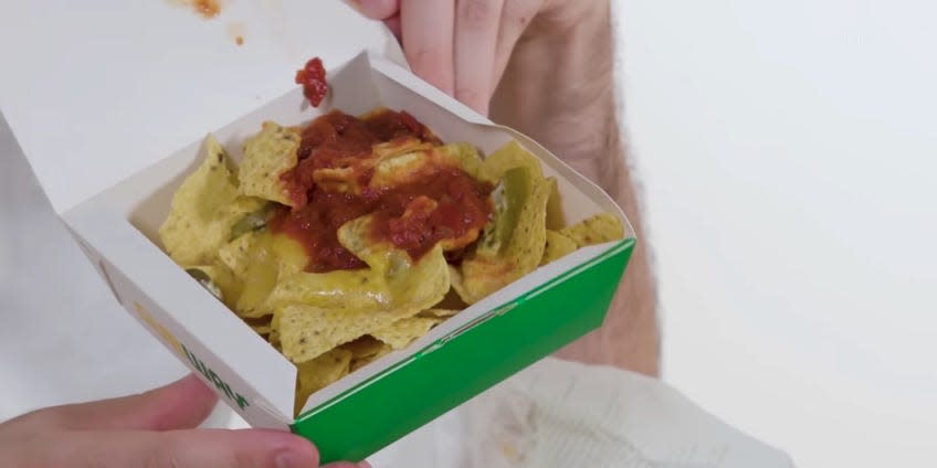 Subway nachos in a small box