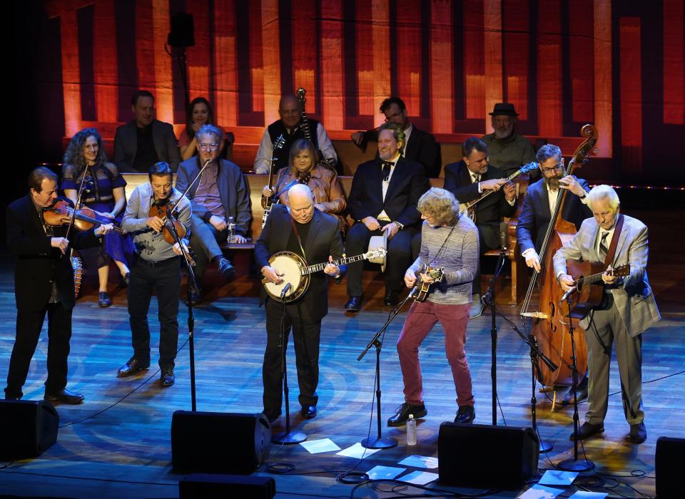 Bill Monroe Bluegrass Boys perform during the Earl Scruggs 100th birthday concert at the Ryman Saturday, Jan. 6, 2024.