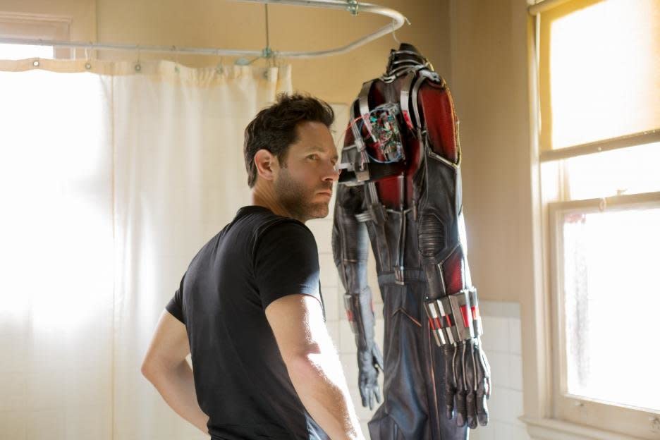Directed by Peyton Reed • Written by Adam McKay and Paul Rudd <br> <br> Starring Paul Rudd, Evangeline Lilly, Corey Stoll, Bobby Cannavale, Michael Peña, Judy Greer and Michael Douglas <br> <br> <strong>What to expect:</strong> "Ant-Man" is Marvel's second title of the summer, and all eyes will be looking to glean whether its box-office haul lives up to the studio's precedent. After the movie gestated for 13 years, director Edgar Wright dropped out due to <a href="http://www.hollywoodreporter.com/news/why-ant-man-director-edgar-707374" target="_blank">reported battles</a> with Marvel president Kevin Feige. But who are we kidding? This is Paul Rudd in a comic-book movie. It's safe to assume people will buy tickets. [<a href="https://www.youtube.com/watch?v=QfOZWGLT1JM" target="_blank">Trailer</a>]
