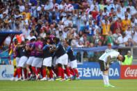 <p>It’s all over for Lionel Messi and Argentina after Kylian Mbappe scores his second and France’s fourth goal to make the score 4-2 </p>