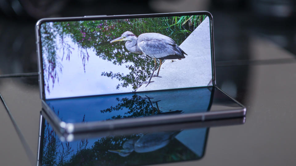 A photo of the Samsung Galaxy Z Fold 5 foldable smartphone