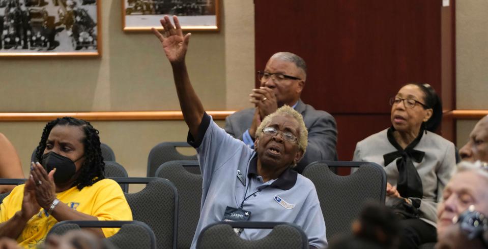 The audience reacts to the Dunjee Alumni Choir. The first night of the Freedom Fiesta featured a gospel musical concert, entitled “We’ve Come This Far by Faith” held Thursday at the Oklahoma History Center.