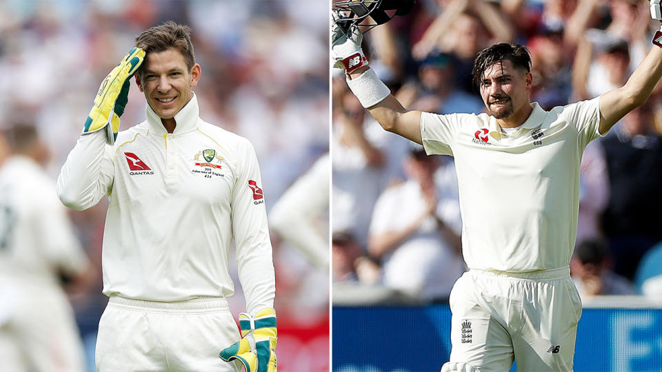 Tim Paine (pictured left) and Rory Burns (pictured right) during Day 2 of the Ashes. (Getty Images)