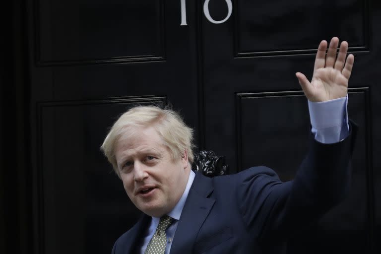 Johnson en Downing Street, en 2019