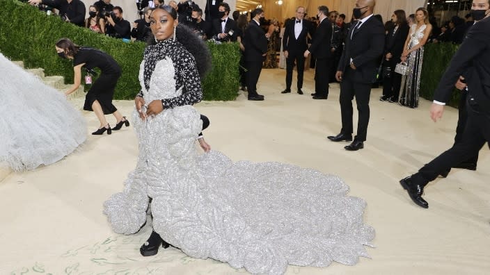 Simone Biles attends Monday night’s 2021 Met Gala celebrating “In America: A Lexicon Of Fashion” at Metropolitan Museum of Art in New York City. (Photo by Mike Coppola/Getty Images)