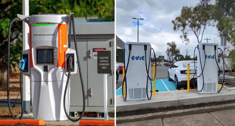 EV charging bays at sites across Australia. 