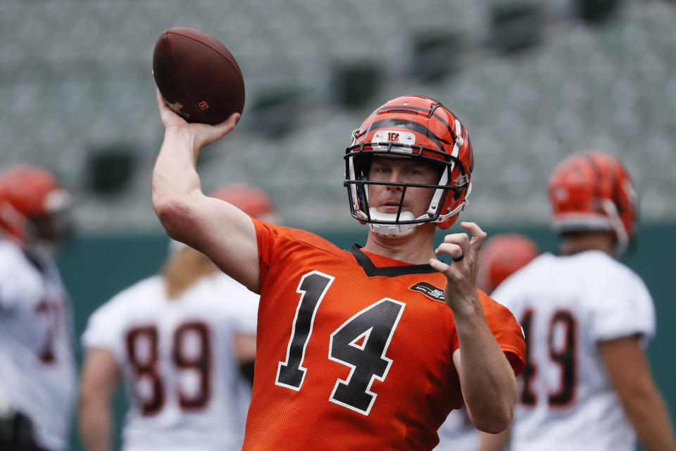 Will a revitalized Bengals squad force Andy Dalton into production? Yahoo fanalyst Liz Loza believes it’s an early-season possibility. (AP Photo/John Minchillo)