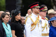Britain's Prince Harry and Meghan Markle, the Duchess of Sussex, visits the new ANZAC memorial in Hyde Park, Sydney, October 20, 2018. Ian Vogler /Pool via REUTERS