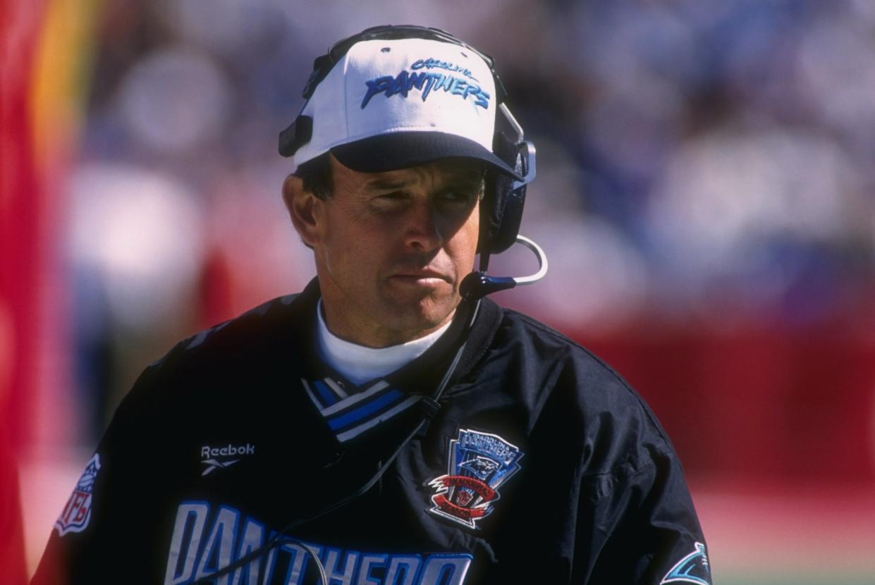 10 Sep 1995:  Head coach Dom Capers of the Carolina Panthers during a 31-9 loss to the Buffalo Bills at Rich Stadium in Orchard Park, New York. Mandatory Credit: Rick Stewart  /Allsport