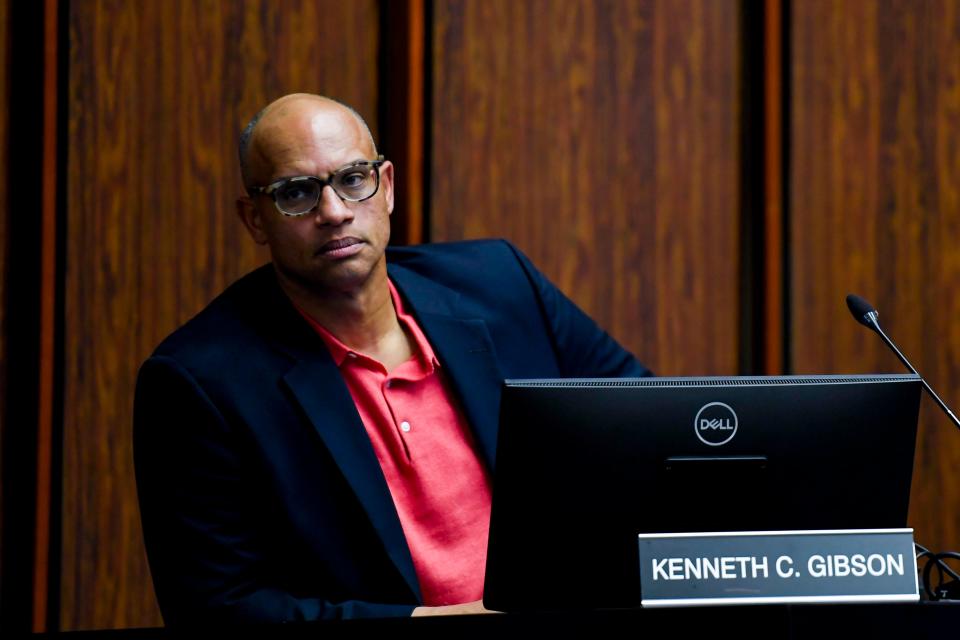 City council-member Kenneth Gibson listens on during a city council meeting on Monday, Feb. 27, 2023.