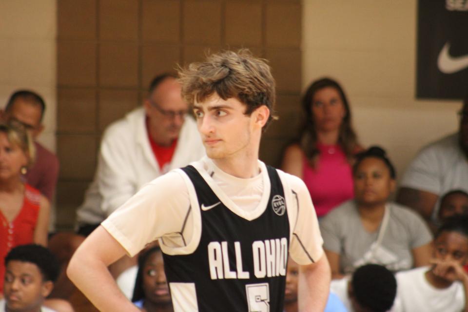 Cole Edelen during an AAU basketball game July 4, 2023, at the Nike EYBL Peach Jam in North Augusta, S.C. A Louisville native, Edelen is heading into his sophomore season at Male High School.
