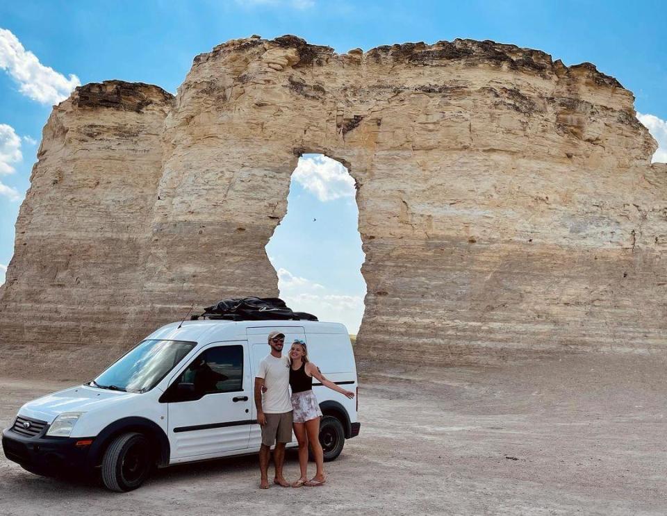 Briian Laundrie and Gabby Petito at the start of their journey on July 4, 2021. Gabby would document their adventure on social media. / Credit: Brian Laundrie/Instagram