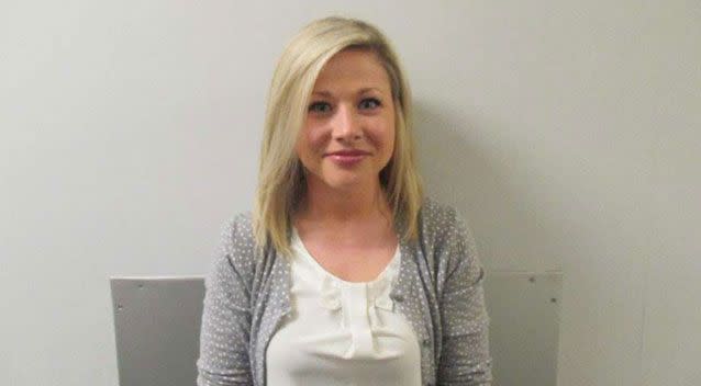 Married Texas high school teacher Sarah Fowlkes has been charged with having a sexual relationship with a 17-year-old student. Picture: Lockhart Police Department