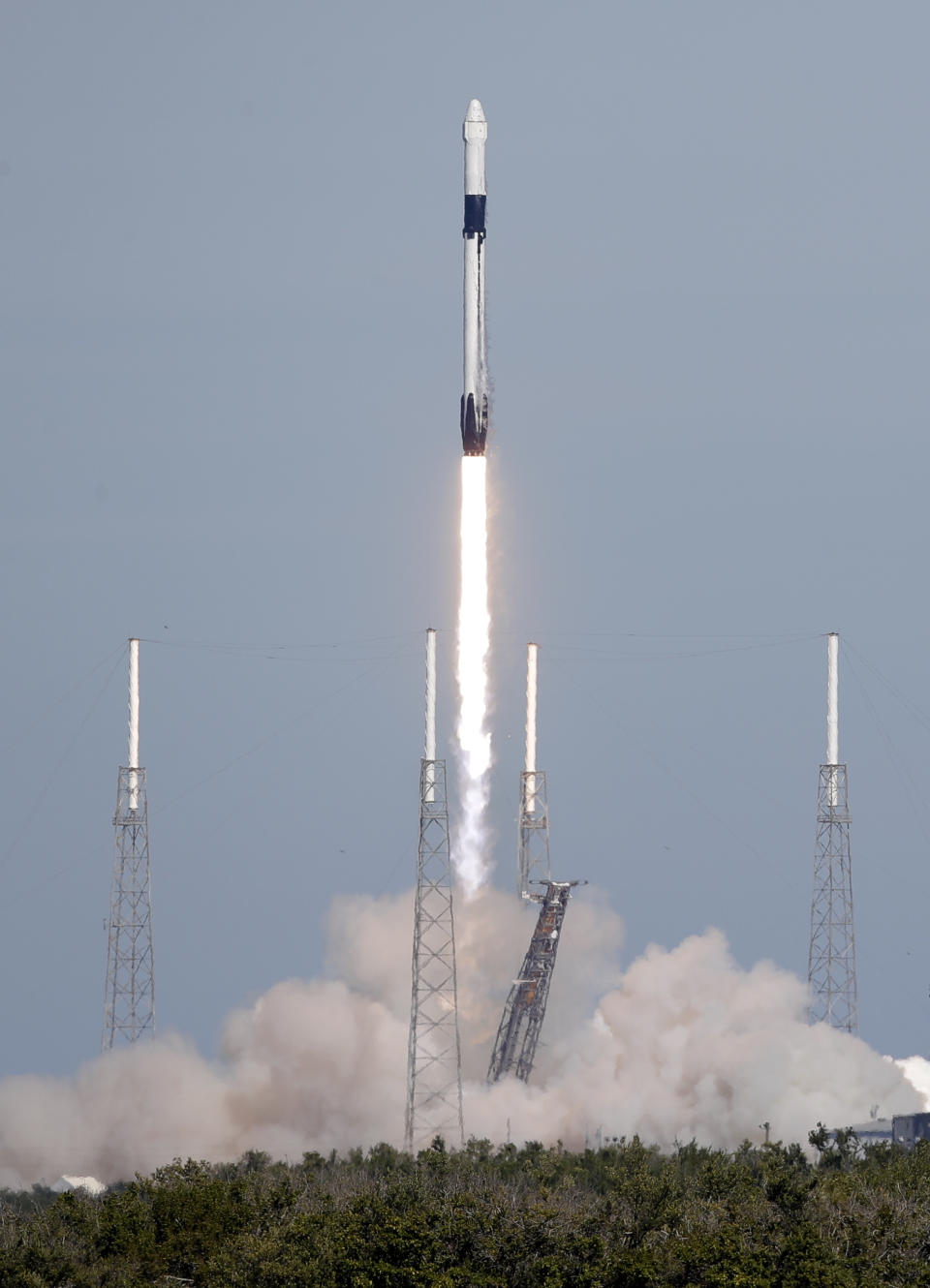 A Falcon 9 SpaceX rocket lifts off from space launch complex 40 at the Cape Canaveral Air Force Station in Cape Canaveral, Fla., Wednesday, Dec. 5, 2018, for a cargo delivery flight to the International Space Station. (AP Photo/John Raoux)